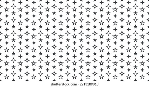 A pattern of black stars on a white background.  Star shape background.