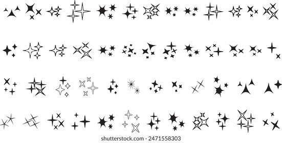 Pattern with black stars on a white background