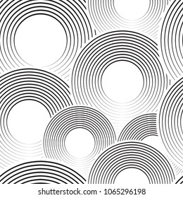 pattern with black Water rings. Sound circle wave effect vector.