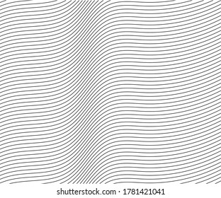 Pattern of black wavy line with white background.