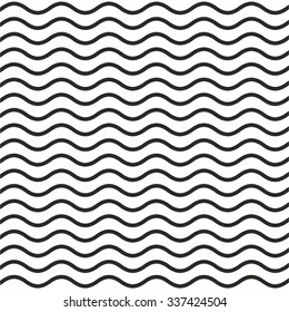 Pattern of black wavy line with white background