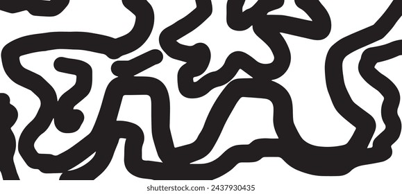 pattern with black and white animals abstract sameless background black line on white