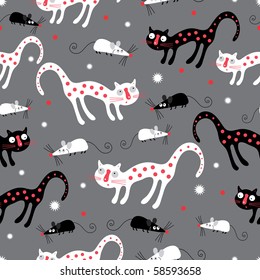 The pattern of black and white cats