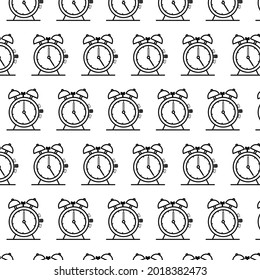 Pattern with black and white clocks. Can be used as a background