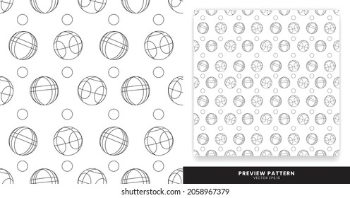 Pattern - Black and White Color Bocce Ball Wallpaper, Can Be Used For T-shirt Patterns, Wallpapers, Image Backgrounds, etc.