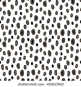 The pattern of black and white Doodle ovals