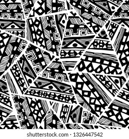 Pattern in black and white in ethnic style