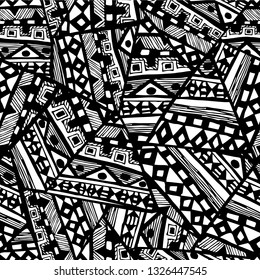Pattern in black and white in ethnic style