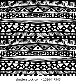 Pattern in black and white in ethnic style