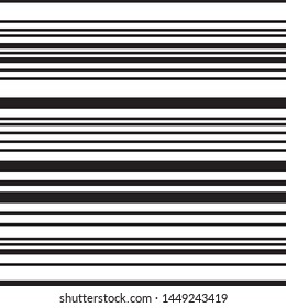 Pattern with black and white horizontal lines. Vector seamless pattern. Modern stylish texture. Ratio between white and black streaks is 62%:38%, that is 1.6 Fibonacci ratio (the golden number)