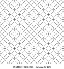 Pattern Black and white lattice circles. Factory textiles.