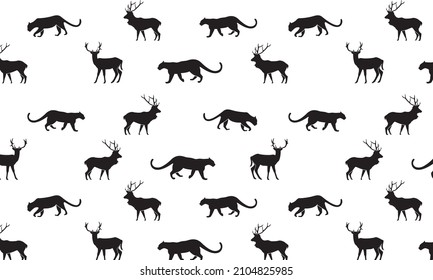 Pattern black white leopard and deer