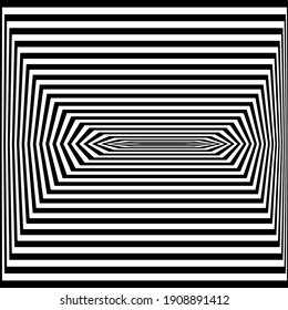 pattern of black and white lines. Optical illusion. Vector illustration. As background, pictures, wallpapers