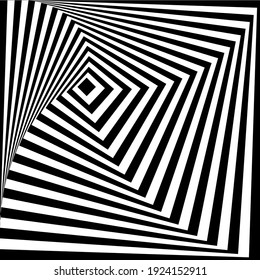 pattern of black and white lines. Optical illusion. Vector illustration. As background, pictures, wallpapers