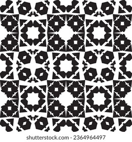 Pattern black and white seamless beauty ornament for background texture, textile, ceramic or batik