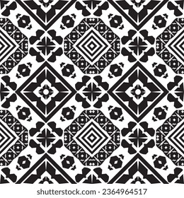 Rama de belleza inmaculado en blanco y negro para la textura de fondo, textil, cerámica o batik