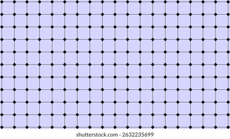 A pattern of black and white squares on a lavender blue or light blue background. The squares are arranged in a grid, with some squares overlapping each other. The overall effect is a simple
