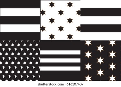 pattern from it is black white stars and strips, a background