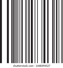 Pattern with black and white vertical lines. Vector seamless pattern. Modern stylish texture. Ratio between white and black streaks is 62%:38%, that is 1.6 Fibonacci ratio (the golden number)