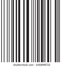 Pattern with black and white vertical lines. Vector seamless pattern. Modern stylish texture. Ratio between white and black streaks is 62%:38%, that is 1.6 Fibonacci ratio (the golden number)