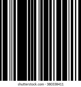 Pattern black and white vertical stripe seamless. Vector background.