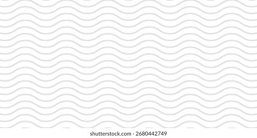 Ilustración de línea ondulada en blanco y negro, fondo simple de onda de textura Horizontal. 