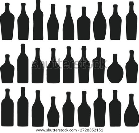 A pattern of black wine bottle silhouettes arranged in a grid formation