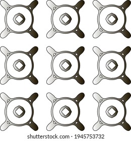 Pattern with a black-and-white gradient . Abstract metallic background. 