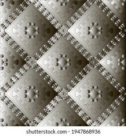  Pattern with a black-and-white gradient . Abstract metallic background