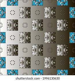 Muster mit schwarz-weißem Farbverlauf. Abstrakter metallischer Hintergrund