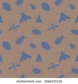 Pattern. Bloodsucking insects neutral background