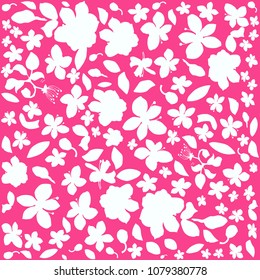 Pattern with blooming flowers. For the textile industry. For design. For any holiday