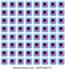 pattern is a blue abstract geometric background with swirling cubes and various rhythmic shapes, an isometric three-dimensional abstraction depicting the shapes of urban buildings. Depth, color