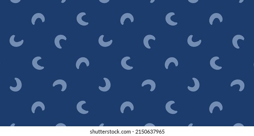 Pattern blue background with moon. Beautiful, cute and calm pattern. Pattern for packaging and design