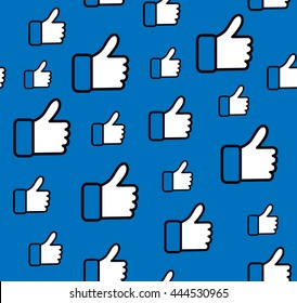 Pattern Blue Button Hand Like Icon Vector Background, JPG JPEG,EPS Logo design yes Download Face book Social media