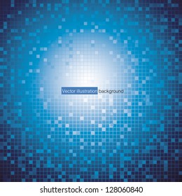 a pattern of blue color mosaic background. Vector.