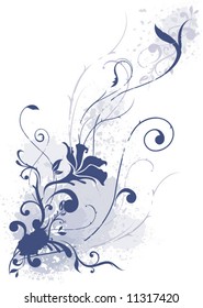 pattern with blue flower