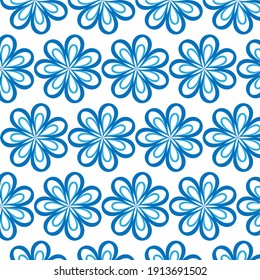 Muster blaue Blumen Abstraktion Textil-Vektorgrafik