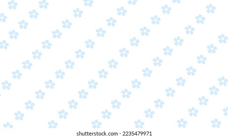 pattern with blue flowers on white background