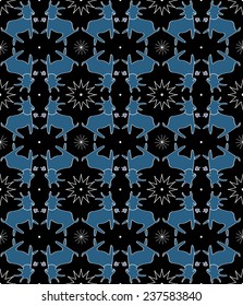 pattern with blue goats and stars