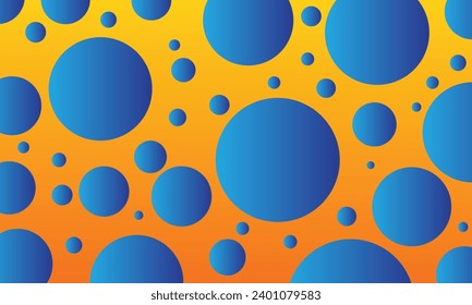 Pattern of blue gradient circles on yellow background