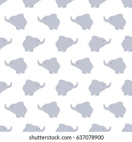 Pattern of blue and grey elephants. Background with elephants. Children s pattern. Background of cute elephants