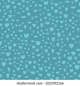 Pattern of blue hearts on darkblue background