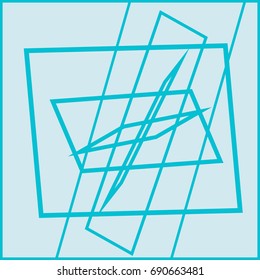 pattern of blue lines. Optical illusion. Vector illustration. As background, picture, wallpaper