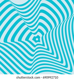 pattern of blue lines. Optical illusion. Vector illustration. As background, picture, wallpaper