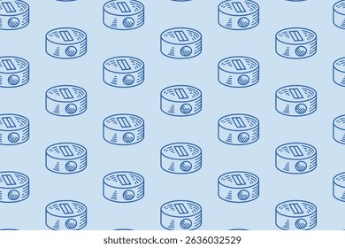 Padrão de apontadores de lápis azul arredondado em um fundo azul claro. Adequado para papéis de carta ou desenhos de volta à escola, anúncios de suprimentos de arte e gráficos com temas de escritório.