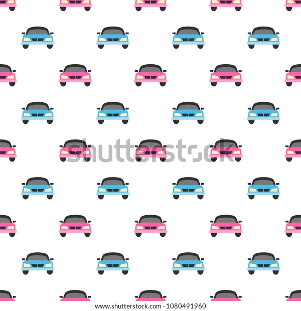 Pattern with blue and pink\
cars