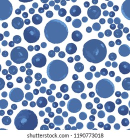 Pattern blue polka. For your design. Vector.