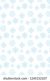 pattern with blue snowflakes and snow 