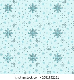 textil de nieve con copos de nieve azul patrón